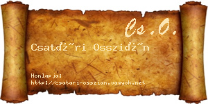 Csatári Osszián névjegykártya